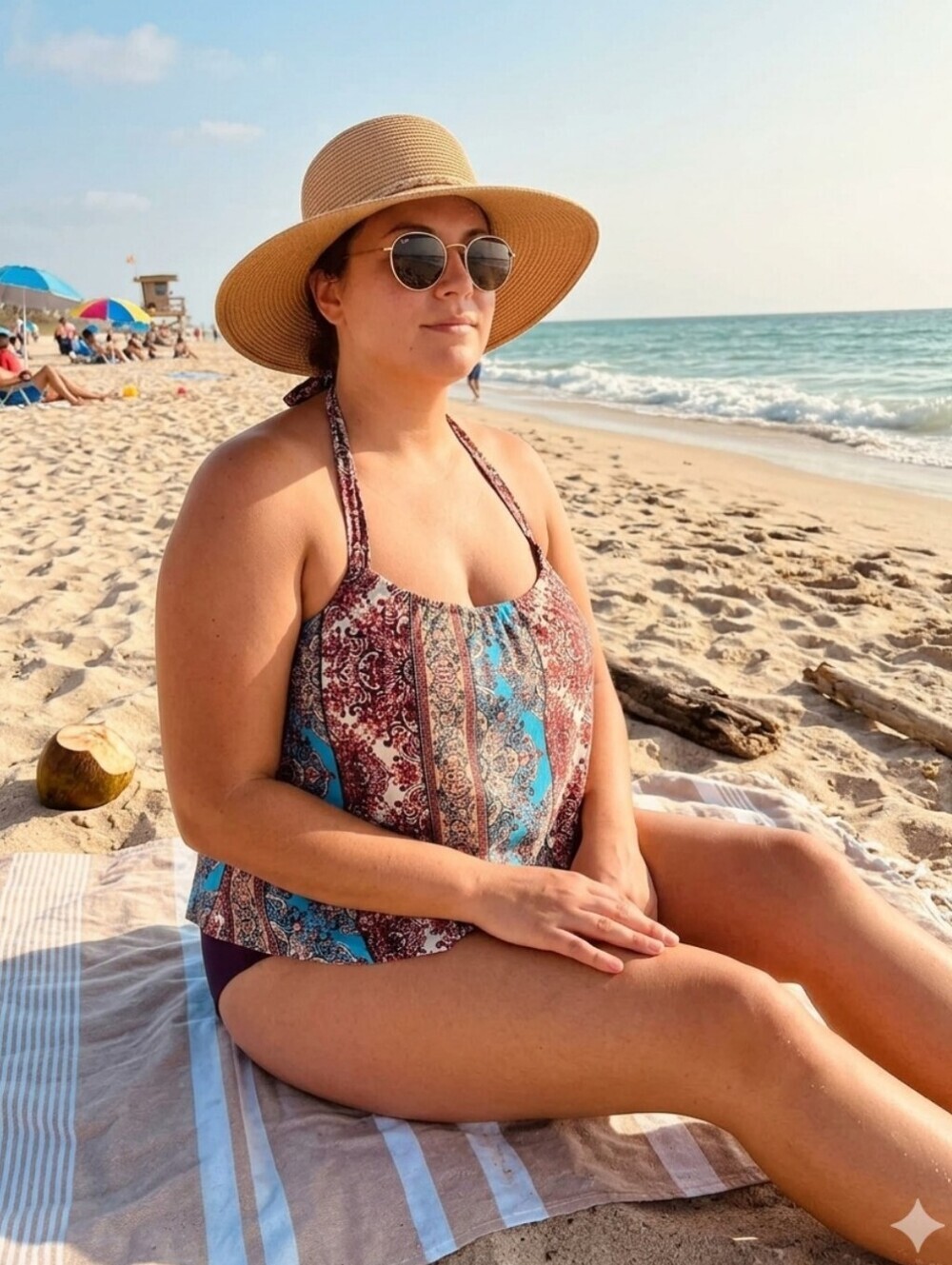 La Vie En Rose Halter Tankini Swim Top - Size XL NWT